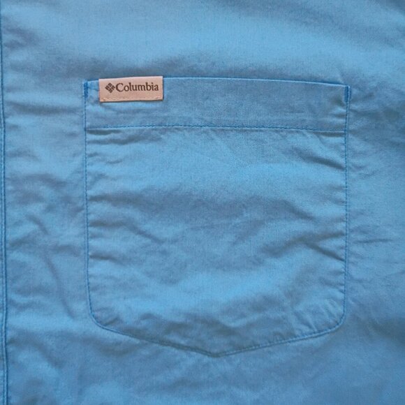 Columbia Sportswear Charlie View EXS Men’s Short Sleeve Blue Shirt Cotton XL - Picture 5 of 10